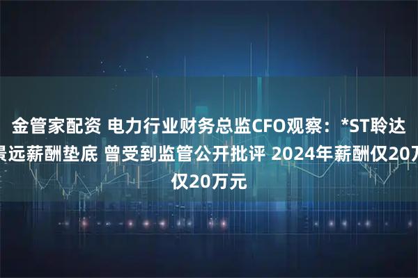 金管家配资 电力行业财务总监CFO观察：*ST聆达谢景远薪酬垫底 曾受到监管公开批评 2024年薪酬仅20万元
